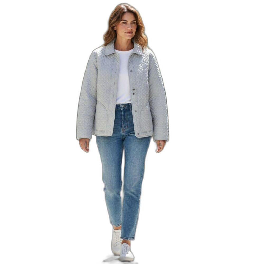 Kiko Comfort  Women Size M Blue 100% Silk Jacket Zipper Close New #44